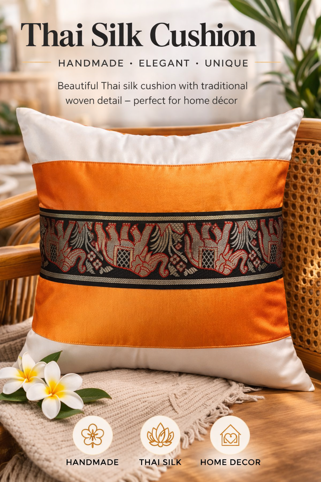 Kissen Kissenbezug Motiv Elefanten zweifarbig verschiedene Farben 40x40cm/15.5x15.5in Thai Seide Sofa Bett Gartenstuhl