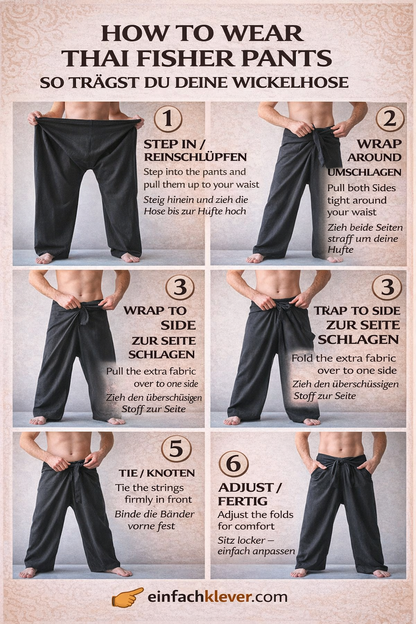 Pantalons de pêcheur multicolores : Pantalons de pêcheur thaïlandais modernes et non genrés en tissu léger pour le yoga et le massage.