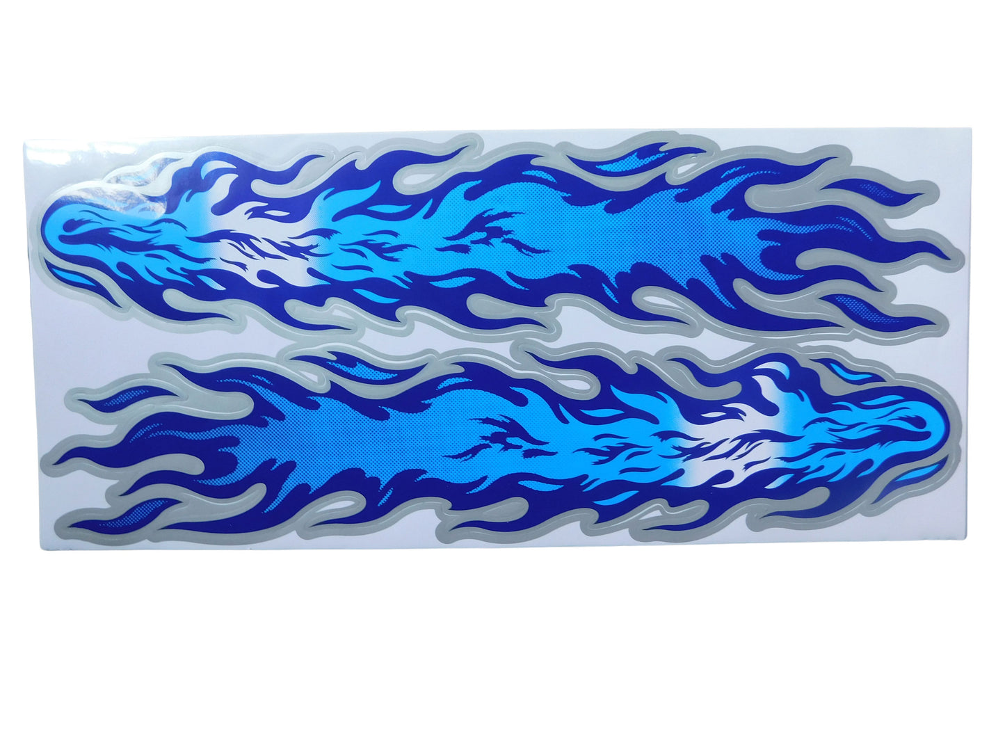 Grosse Flammen Feuer blau Sticker Aufkleber Folie 1 Blatt 400 mm x 180 mm wetterfest Motorrad Roller Skateboard Auto Tuning selbstklebend FL051