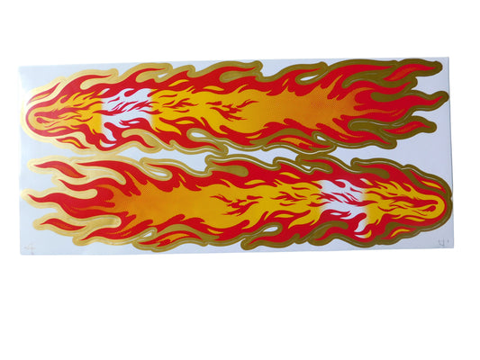 Grosse Flammen Feuer rot orange Sticker Aufkleber Folie 1 Blatt 400 mm x 180 mm wetterfest Motorrad Roller Skateboard Auto Tuning selbstklebend FL052