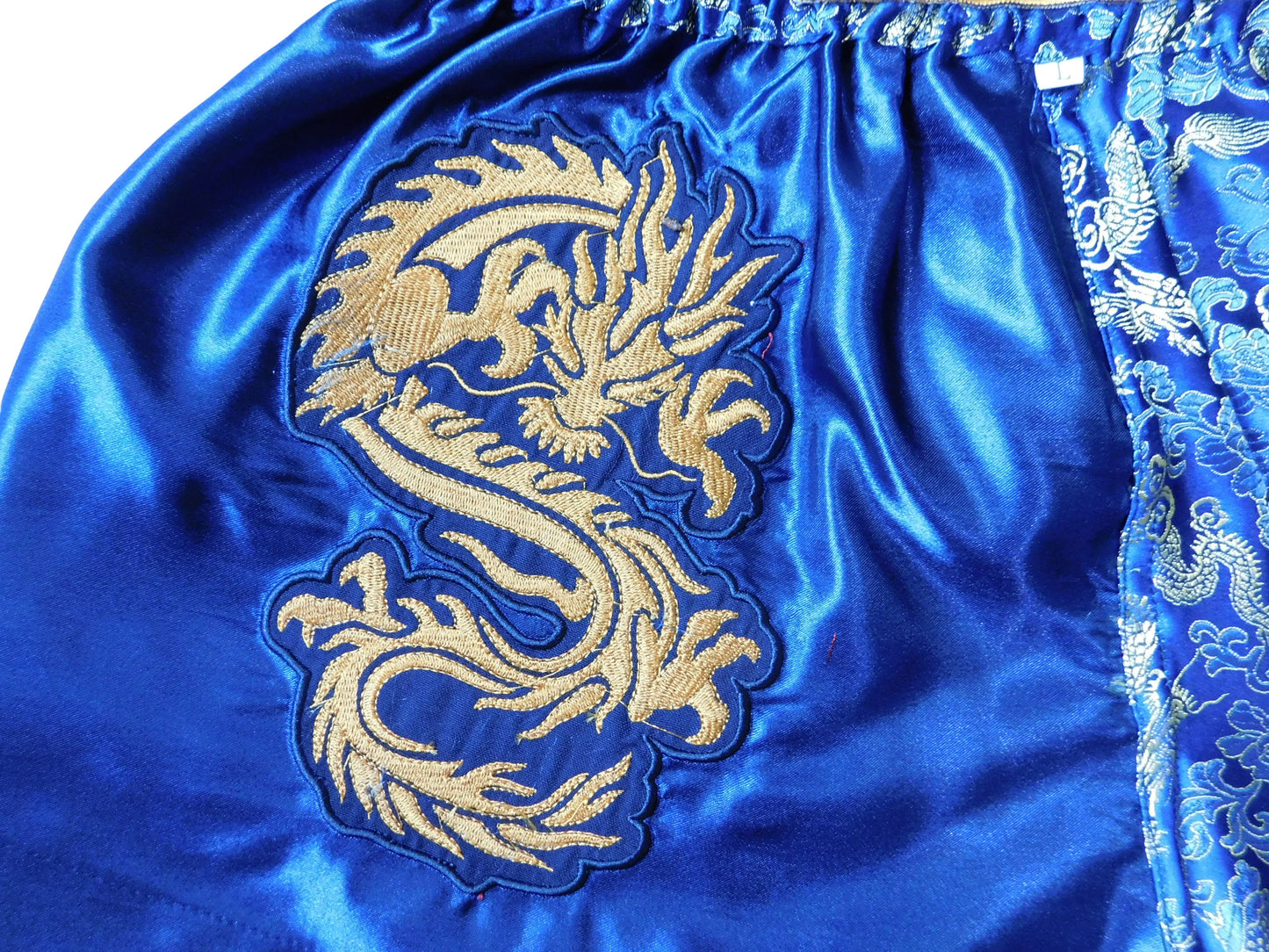 Kraftvoll und Stilvoll: Moderne Muay Thai Shorts für Erwachsene! (Dragon Dunkelblau M-L-XL-XXL-3XL)