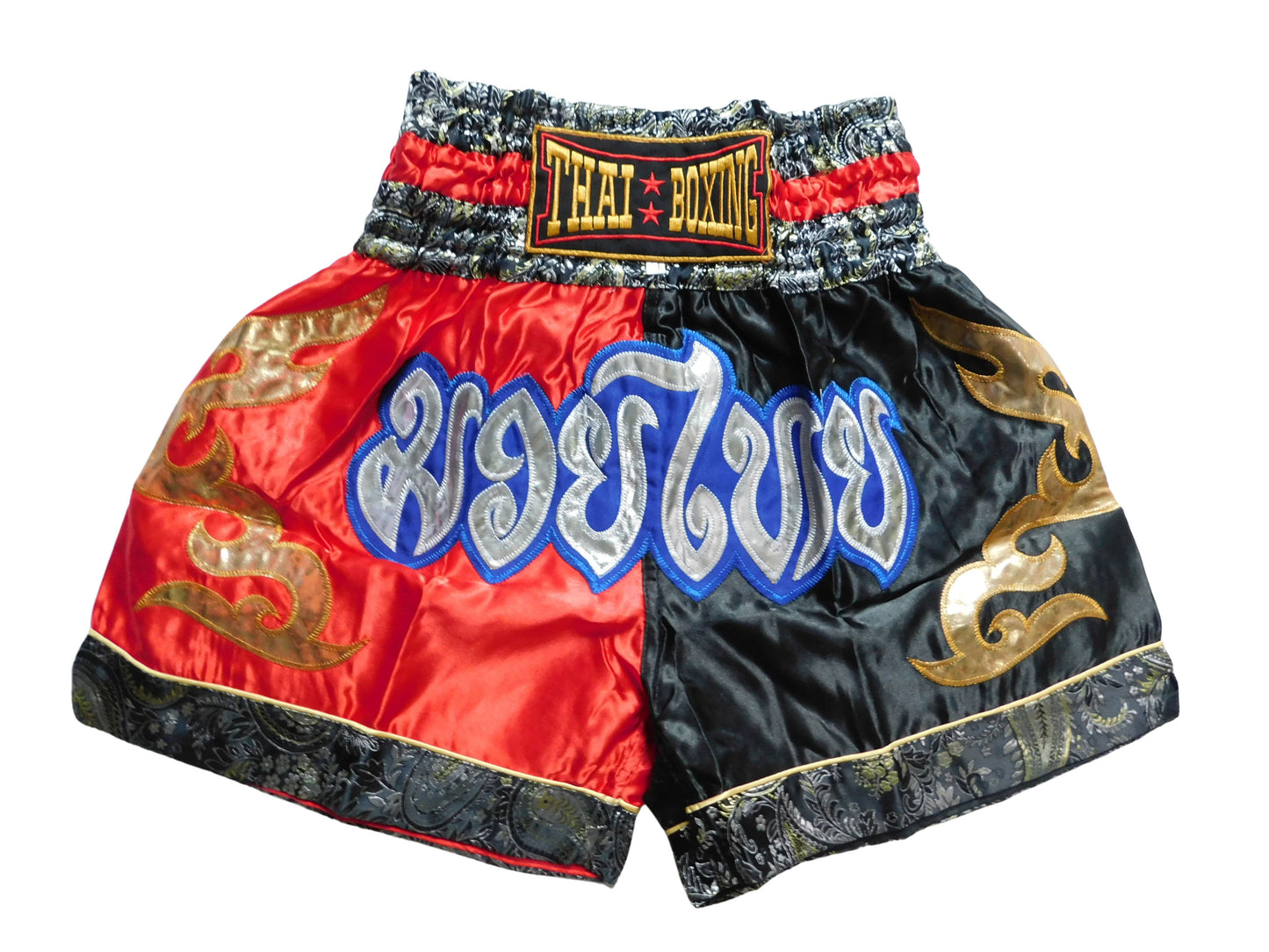 Original Muay Thai Shorts Grey Gold | Thai Boxing Shorts Unisex M-3XL