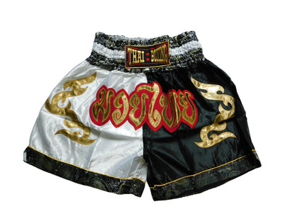 Shorts de Muay Thai Originales Gris Or | Pantalon de Boxe Thaïlandaise Unisexe M-3XL