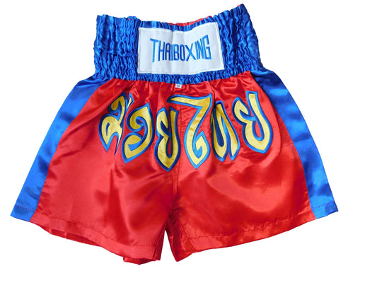 Kraftvoll und Stilvoll: Moderne Muay Thai Shorts für Erwachsene! (Rot-Blau M-L-XL-XXL-3XL)