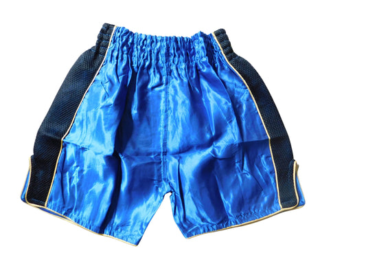 Muay Thai Shorts Kinder Blau Schwarz | Thaiboxhose XXS-M