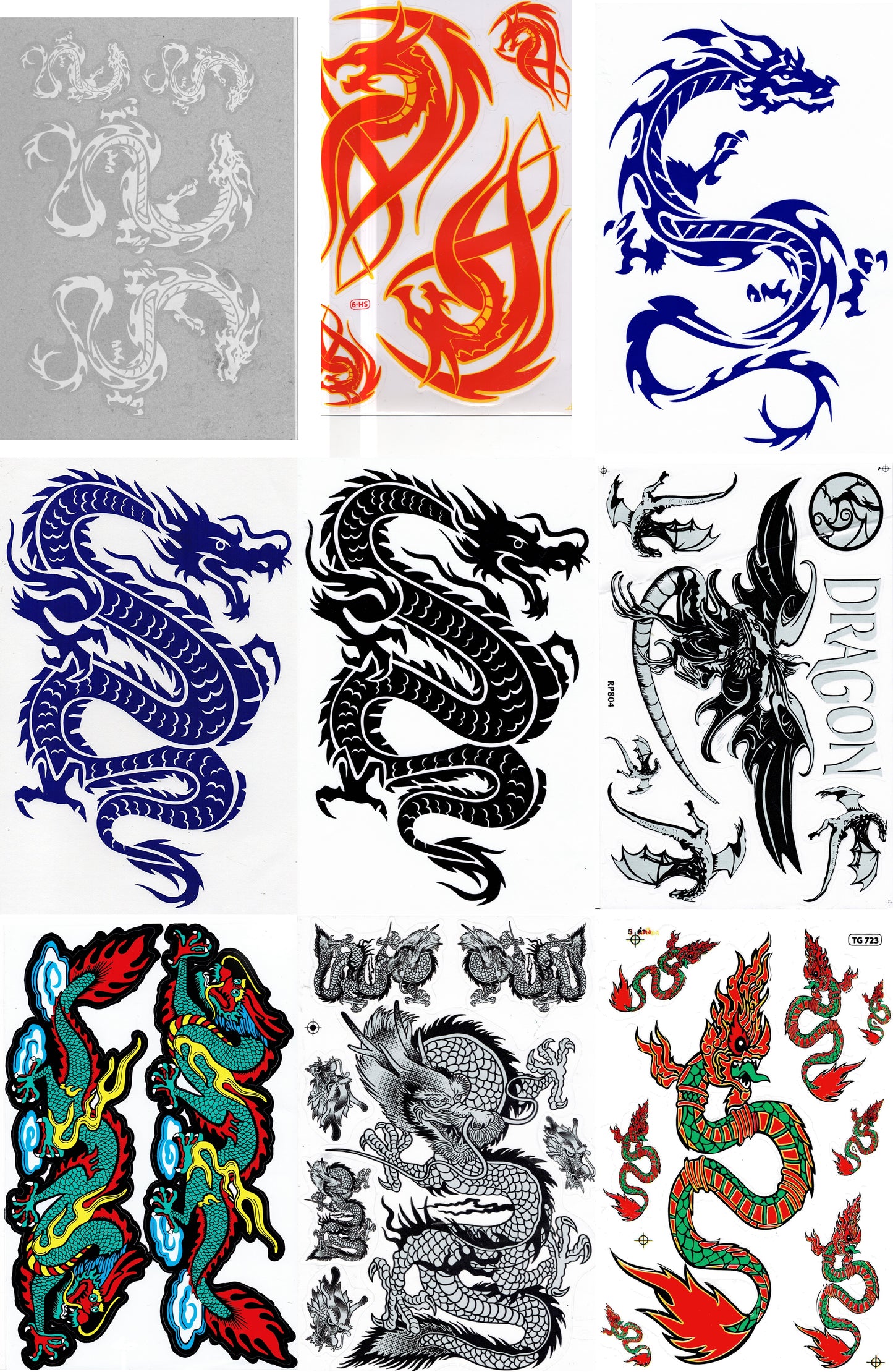 SAVINGS SET 9 ARCH dragon sticker motorcycle bike skateboard car tuning self-adhesive S10