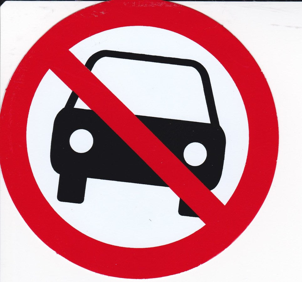 Verboten " Auto parken " rund Aufkleber Sticker selbstklebend 055