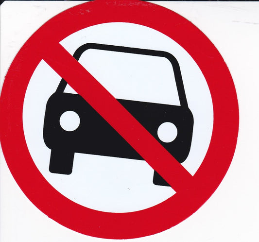 Verboten " Auto parken " rund Aufkleber Sticker selbstklebend 055