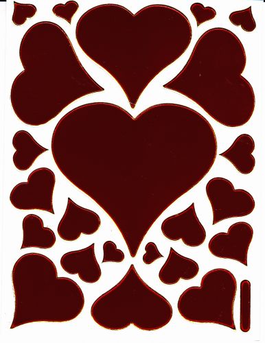 Heart hearts colorful love sticker metallic glitter effect for children crafts kindergarten birthday 1 sheet 469