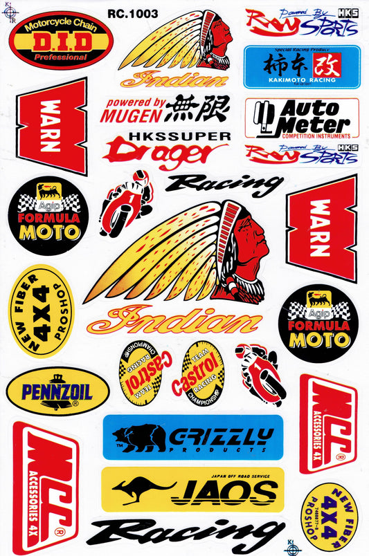 Sponsor Sponsoren Logo Aufkleber Sticker Motorrad Roller Skateboard Auto Tuning Modellbau selbstklebend 333