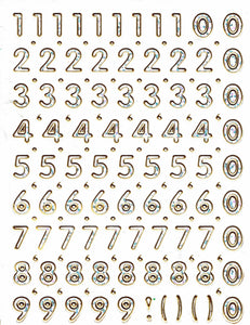 Zahlen Nummern 10 mm hoch silber Aufkleber Sticker mit Metallic