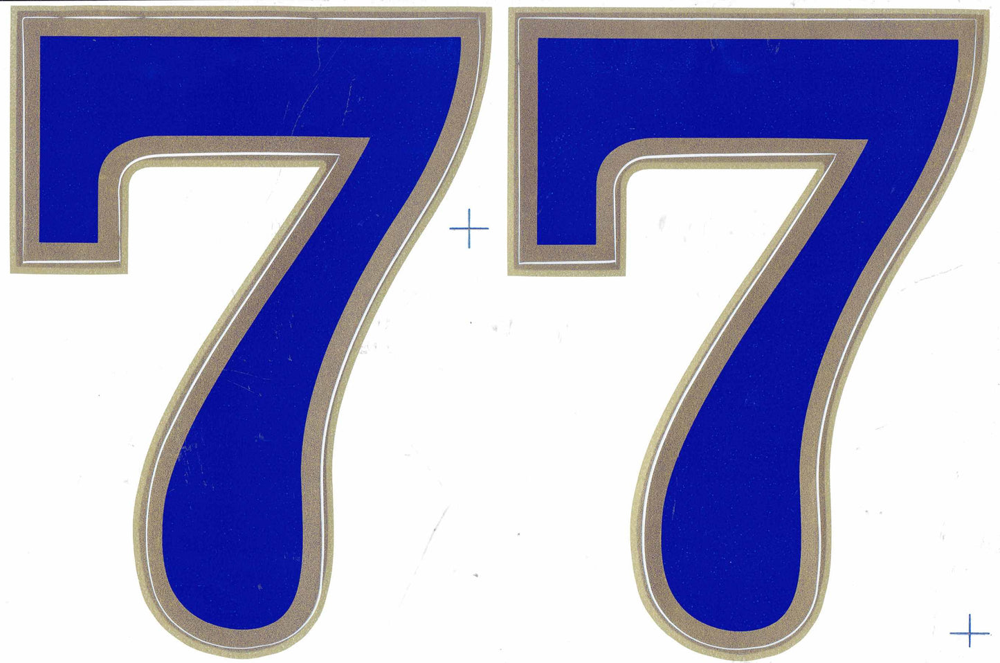 Großer Blauer Nummer 7 Aufkleber - 165 mm Höhe - Ideal für Motorrad, Roller, Skateboard, Auto Tuning, Modellbau - Selbstklebend Sticker