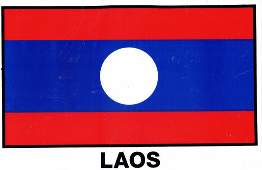Laos Flagge Sticker Aufkleber - Perfekt für Motorrad, Roller, Skateboard, Auto Tuning und mehr - Selbstklebend