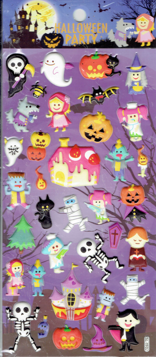 3D Halloween Gespenst Geist Monster Aufkleber Sticker für Kinder Basteln Kindergarten Geburtstag 1 Bogen 406