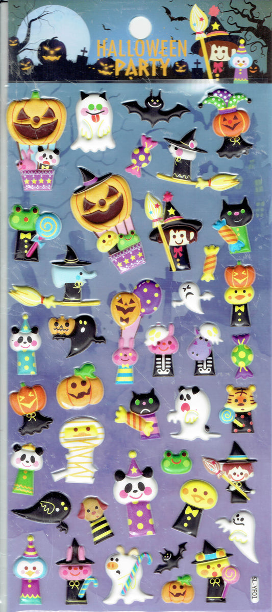 3D Halloween Gespenst Geist Monster Aufkleber Sticker für Kinder Basteln Kindergarten Geburtstag 1 Bogen 432