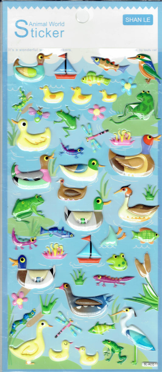 3D Ente Erpel Tiere Aufkleber Sticker für Kinder Basteln Kindergarten Geburtstag 1 Bogen 437