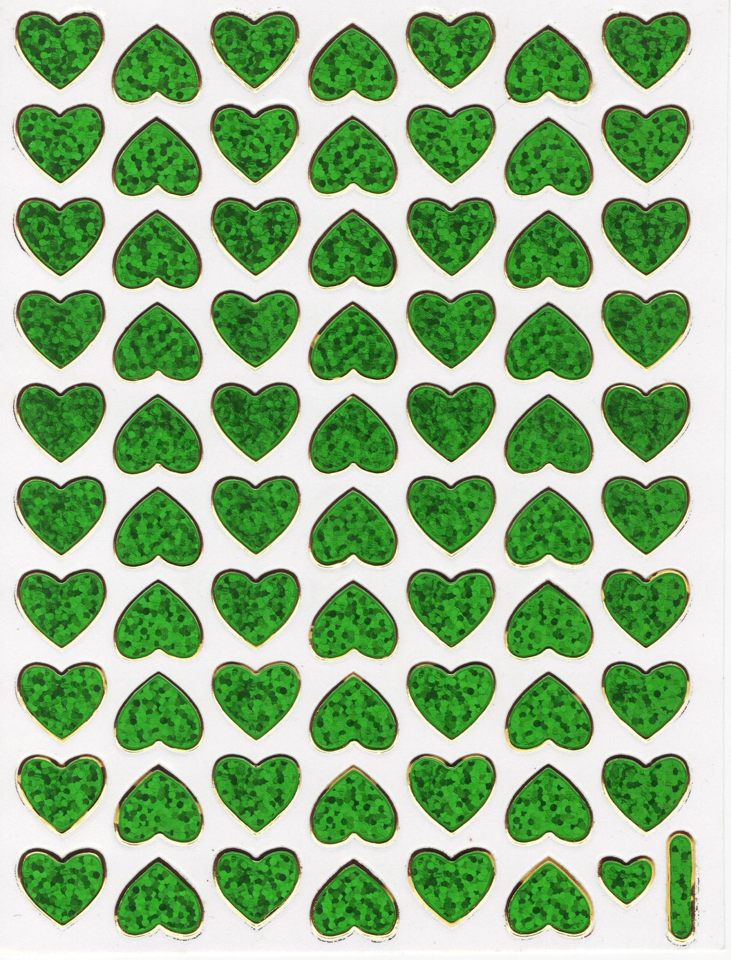 Herz Herzen grün Liebe Aufkleber Sticker metallic Glitzer Effekt für Kinder Basteln Kindergarten Geburtstag 1 Bogen 458