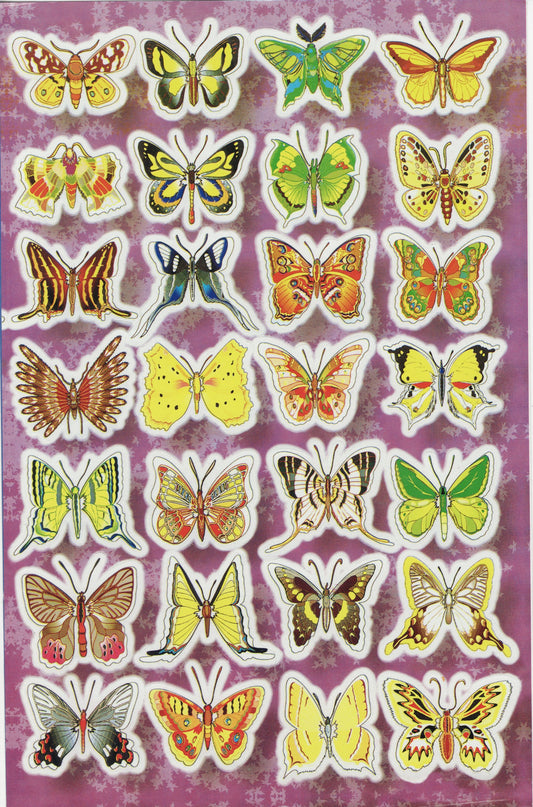 Schmetterlinge Insekten Tiere Aufkleber Sticker für Kinder Basteln Kindergarten Geburtstag 1 Bogen 524
