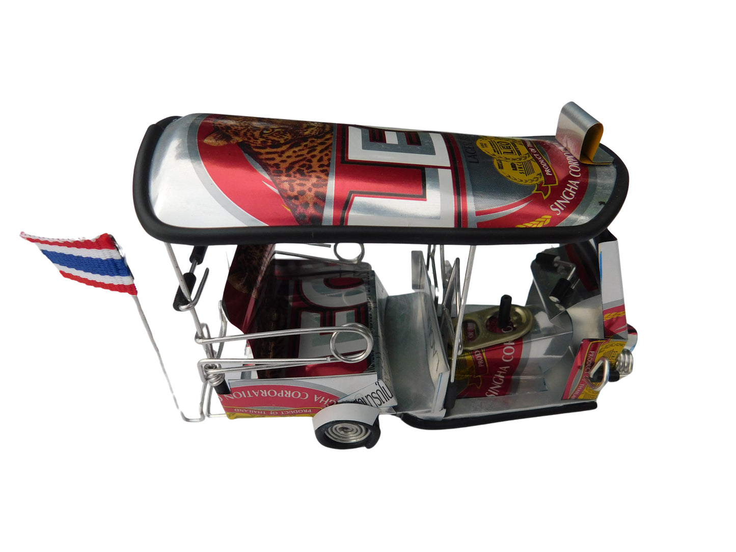 *** Leo Beer *** Detailgetreue Handgefertigte Nachbildung: TUK TUK Taxi aus Thailand - 14x7x6 cm