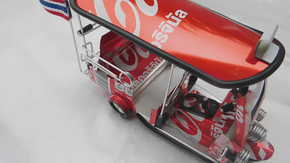*** Coca Cola red *** Detailgetreue Handgefertigte Nachbildung: TUK TUK Taxi aus Thailand - 14x7x6 cm