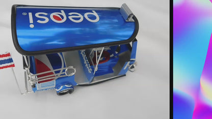 TUK TUK Taxi Thailand replica handmade from cans - model Coca Cola 14x7x6cm/5.5x2.7x2.3in very detailed