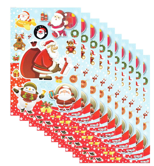 10ER Vorteilsangebot Weihnachten Nikolaus Aufkleber Sticker Kinder Basteln Kindergarten Sammeln Geburtstag 10 Bogen 086