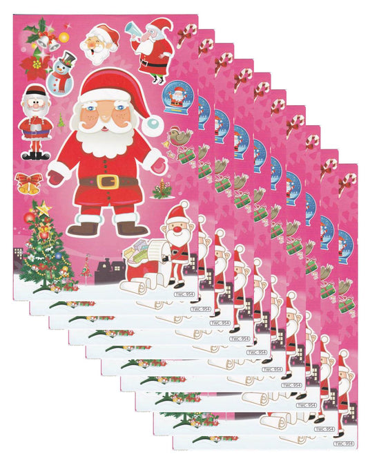 10ER Vorteilsangebot Weihnachten Nikolaus Aufkleber Sticker Kinder Basteln Kindergarten Sammeln Geburtstag 10 Bogen 087