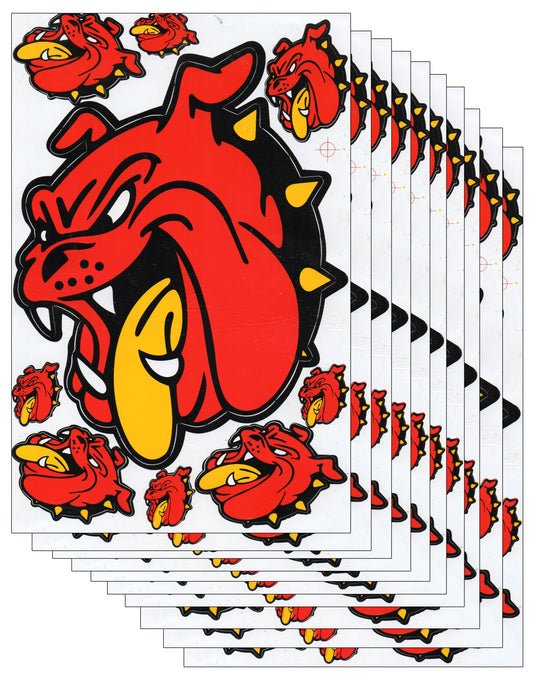 10 SPAR PACK bulldog dog red sticker motorcycle scooter skateboard car tuning model building self-adhesive 113
