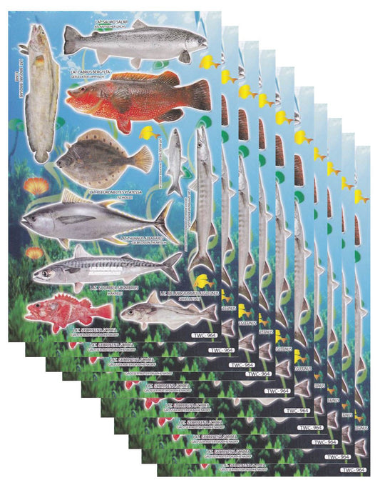 10ER Vorteilsangebot Fische Tiere Aquarium Aufkleber Sticker Kinder Basteln Kindergarten Sammeln Geburtstag 10 Bogen 116