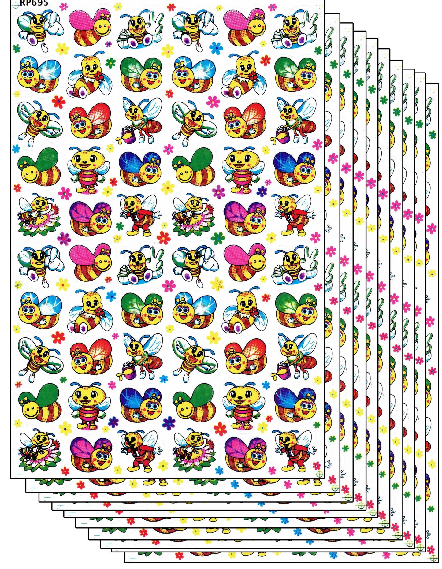 10ER Vorteilsangebot Bienen Wespe Hummel Aufkleber Sticker Kinder Basteln Kindergarten Sammeln Geburtstag 10 Bogen 118