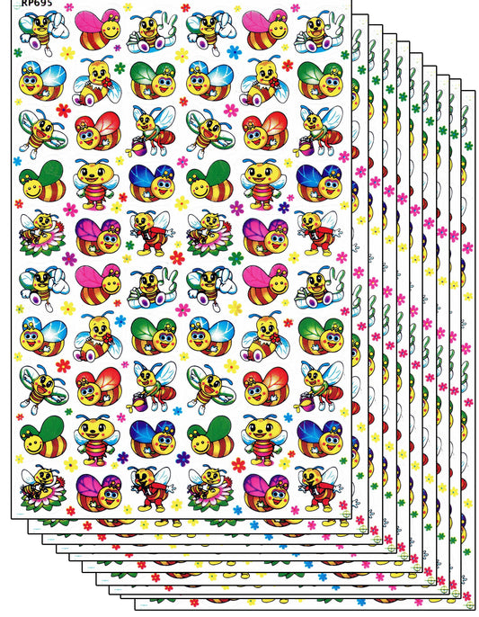 10ER Vorteilsangebot Bienen Wespe Hummel Aufkleber Sticker Kinder Basteln Kindergarten Sammeln Geburtstag 10 Bogen 118