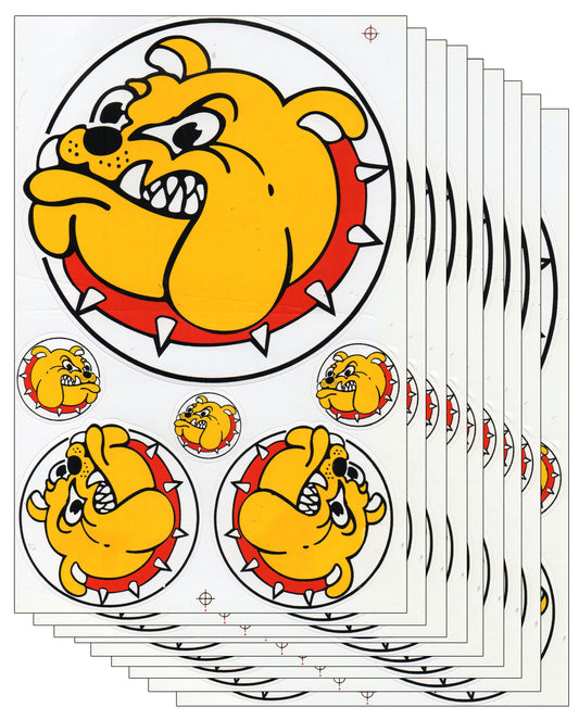 10 SPAR PACK bulldog dog yellow sticker motorcycle scooter skateboard car tuning model building self-adhesive 171