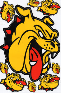 Bulldogge Hund gelb Aufkleber Sticker Motorrad Roller Skateboard Auto Tuning Modellbau selbstklebend 003