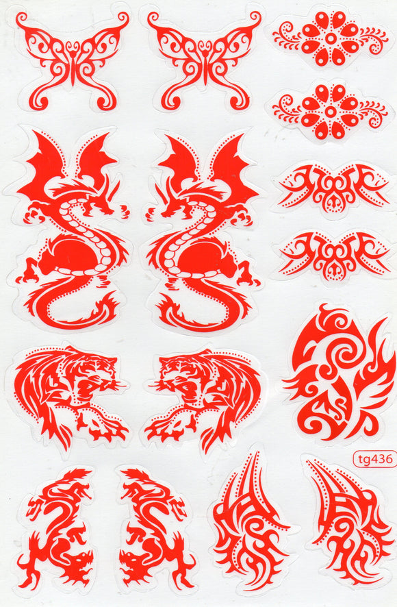 Flames fire red sticker motorcycle scooter skateboard car tuning model construction self-adhesive 032