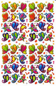Schmetterlinge Insekten Tiere Aufkleber Sticker für Kinder Basteln Kindergarten Geburtstag 1 Bogen 005