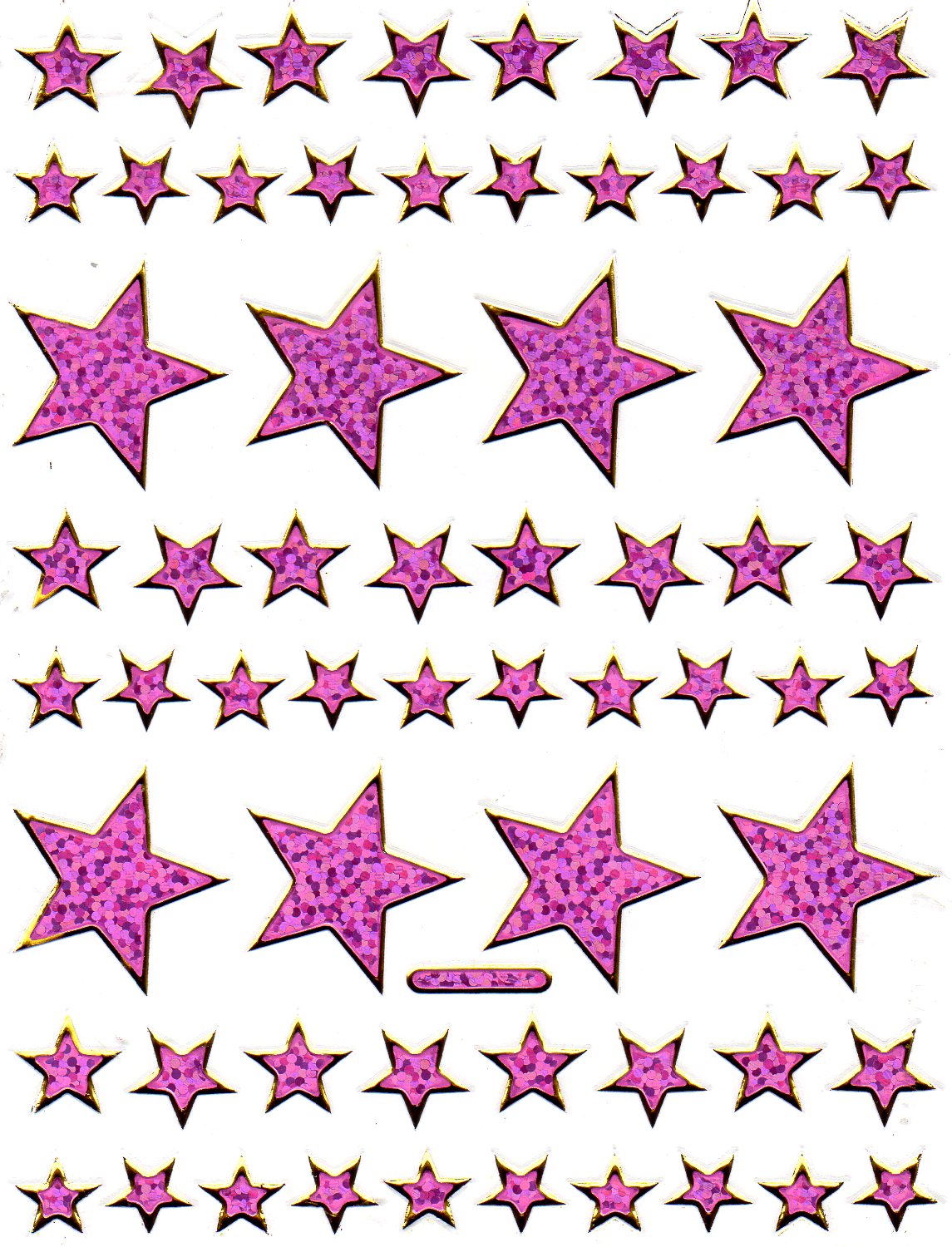 Sterne Stern rosa Aufkleber Sticker metallic Glitzer Effekt für Kinder Basteln Kindergarten Geburtstag 1 Bogen 006