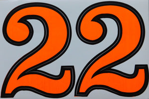 Large number 2 orange 165 mm high sticker motorcycle scooter skateboard car tuning model building self-adhesive 087