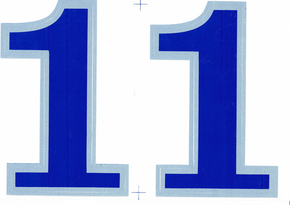 Large number 1 blue 165 mm high sticker motorcycle scooter skateboard car tuning model building self-adhesive 093