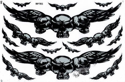 Flying skull and crossbones sticker motorcycle scooter skateboard car tuning model building self-adhesive 100