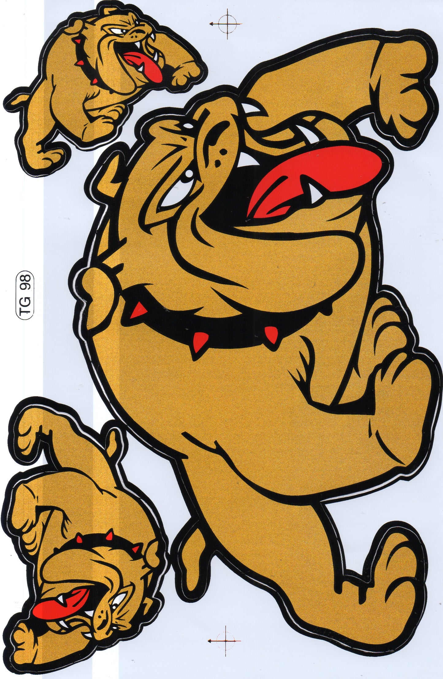 Bulldogge Hund gold Aufkleber Sticker Motorrad Roller Skateboard Auto Tuning Modellbau selbstklebend 102
