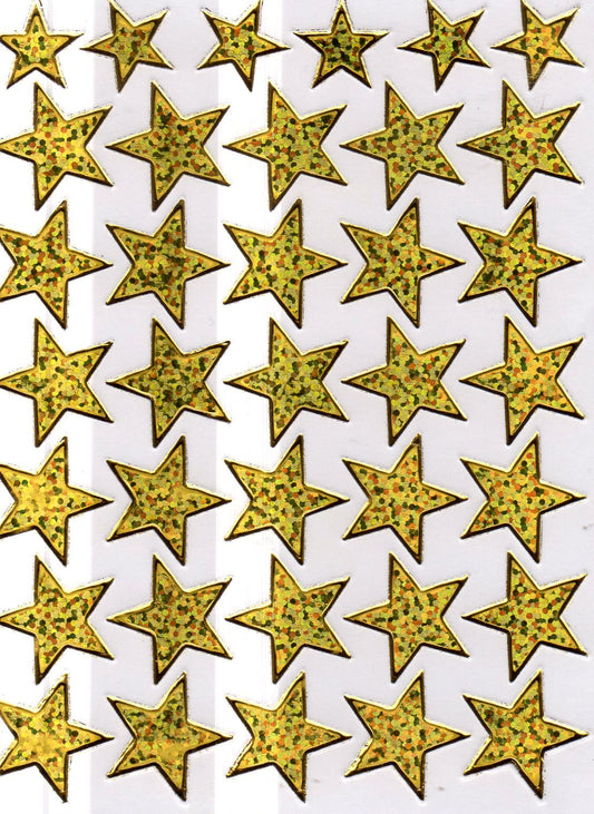 Étoile étoile or autocollant autocollant métallisé effet scintillant pour enfants artisanat maternelle anniversaire 1 feuille 109