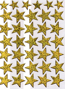 Sterne Stern gold Aufkleber Sticker metallic Glitzer Effekt für Kinder Basteln Kindergarten Geburtstag 1 Bogen 109
