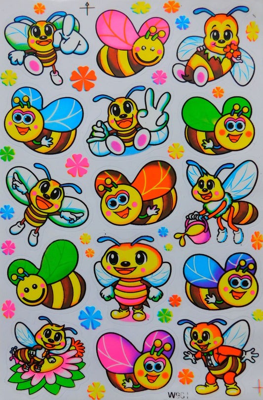 Bees Bumblebee Wasp Bee Insects Animals Stickers for Children Crafts Kindergarten Birthday 1 sheet 115