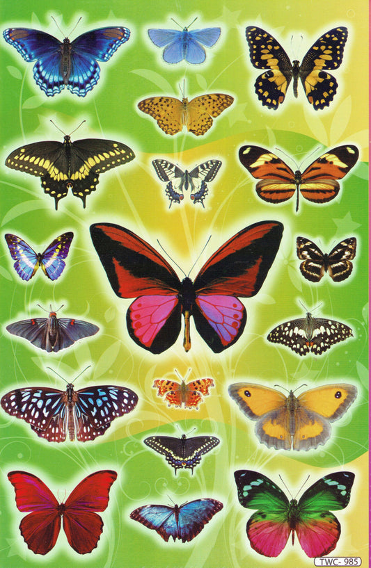 Butterflies Insects Animals Stickers for Children Crafts Kindergarten Birthday 1 sheet 127
