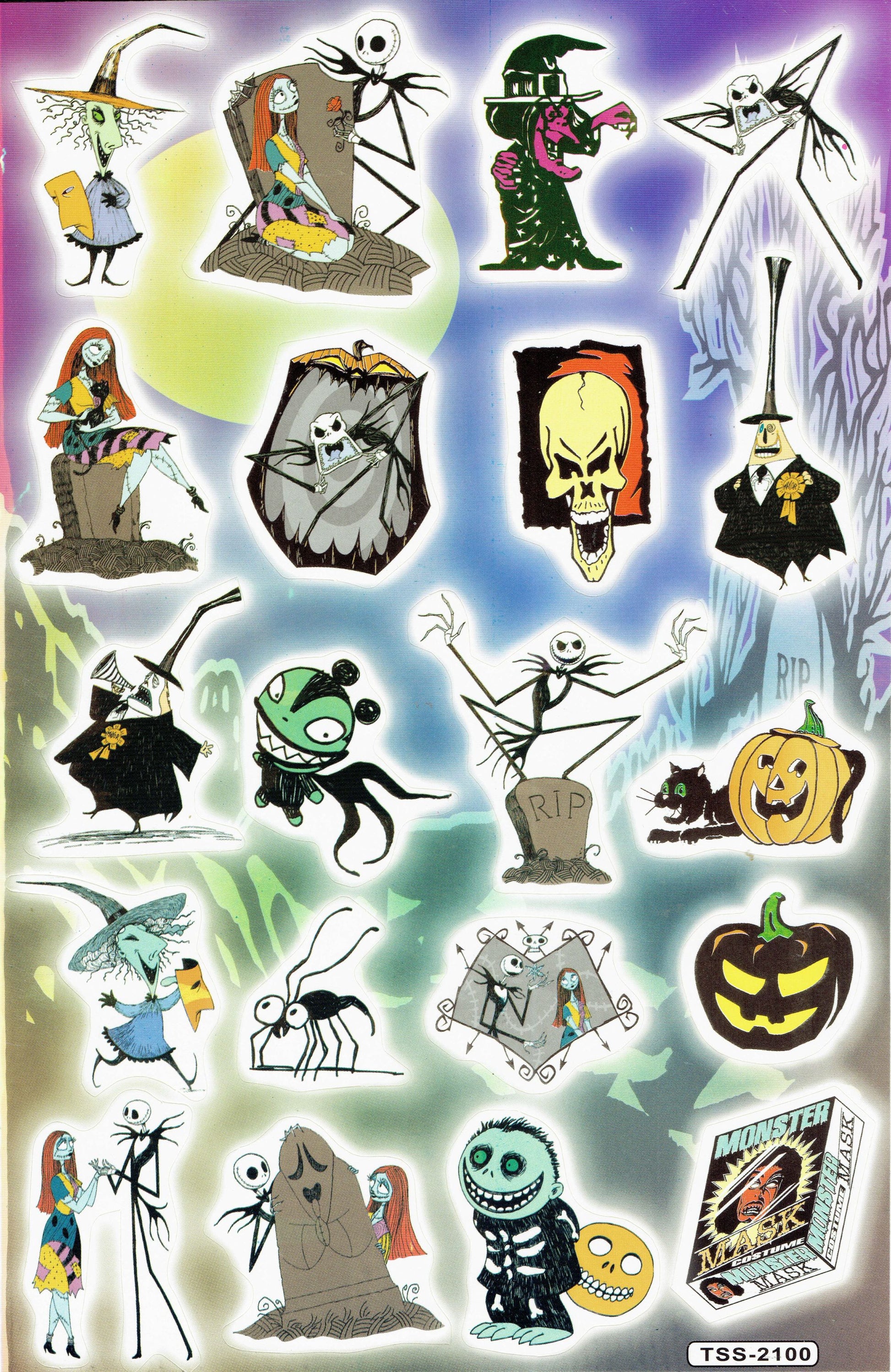 Halloween Frankstein Geist Monster Aufkleber Sticker für Kinder