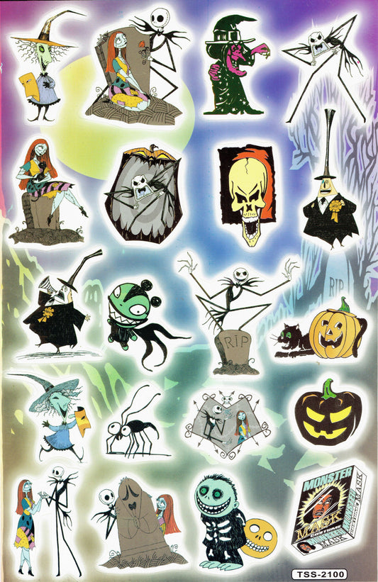 Halloween Frankstein Geist Monster Aufkleber Sticker für Kinder Basteln Kindergarten Geburtstag 1 Bogen 148