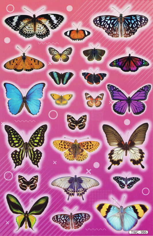 Papillons Insectes Animaux Autocollants pour Enfants Artisanat Maternelle Anniversaire 1 feuille 148