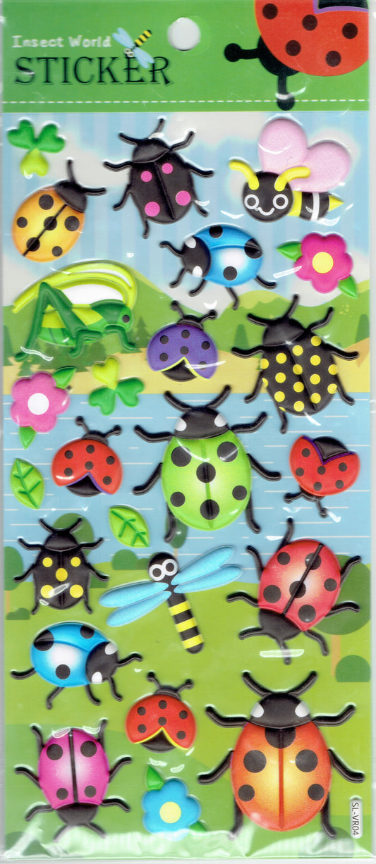 3D Insekten Käfer Tiere Aufkleber Sticker für Kinder Basteln Kindergarten Geburtstag 1 Bogen 151