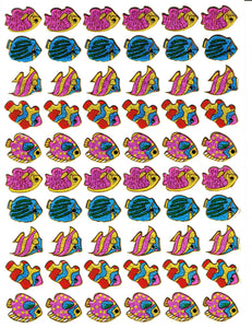 Fisch Fisches Meeresbewohner Wassertiere Tiere bunt Aufkleber Sticker metallic Glitzer Effekt für Kinder Basteln Kindergarten Geburtstag 1 Bogen 151