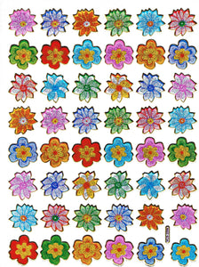 Sonnenblumen Blume Blumen bunt Aufkleber Sticker metallic Glitzer Effekt Kinder Basteln Kindergarten 1 Bogen 157